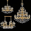 Eternal Baroque Revival Chandelier Series with Diamond - Inspired Crystal - Studded Light Arms - 6 Lights/D28.35