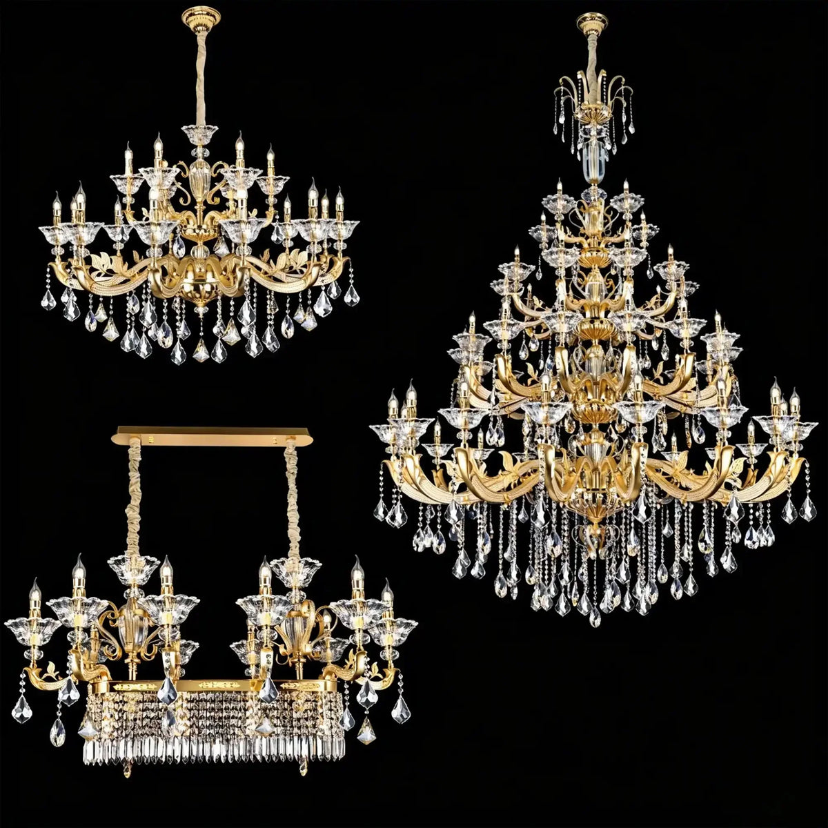 Eternal Baroque Revival Chandelier Series with Diamond - Inspired Crystal - Studded Light Arms - 6 Lights/D28.35"*H24.80"(D72cm*H63cm)Warm Lightlampmodern