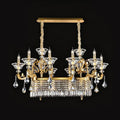 Eternal Baroque Revival Chandelier Series with Diamond - Inspired Crystal - Studded Light Arms - 13 Lights/Rectangular/L48.03