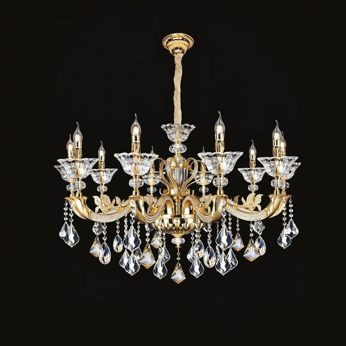 Eternal Baroque Revival Chandelier Series with Diamond - Inspired Crystal - Studded Light Arms - 10 Lights/D42.52"*H28.35"(D108cm*H72cm)Warm Lightlampmodern