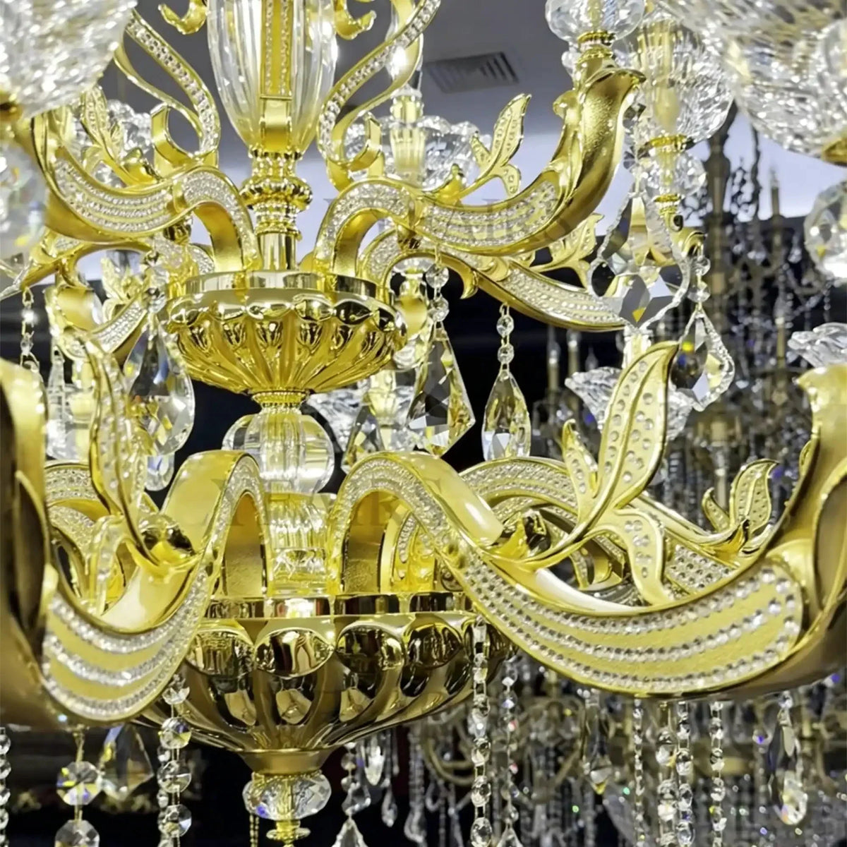 Eternal Baroque Revival Chandelier Series with Diamond - Inspired Crystal - Studded Light Arms - 48 Lights/D77.17"*H109.45"(D196cm*H278cm)Warm Lightlampmodern