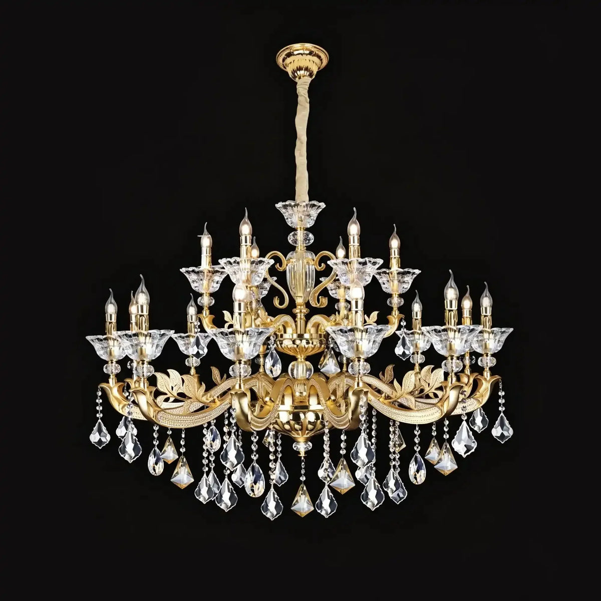 Eternal Baroque Revival Chandelier Series with Diamond - Inspired Crystal - Studded Light Arms - 18 Lights/D48.43"*H38.58"(D123cm*H98cm)Warm Lightlampmodern