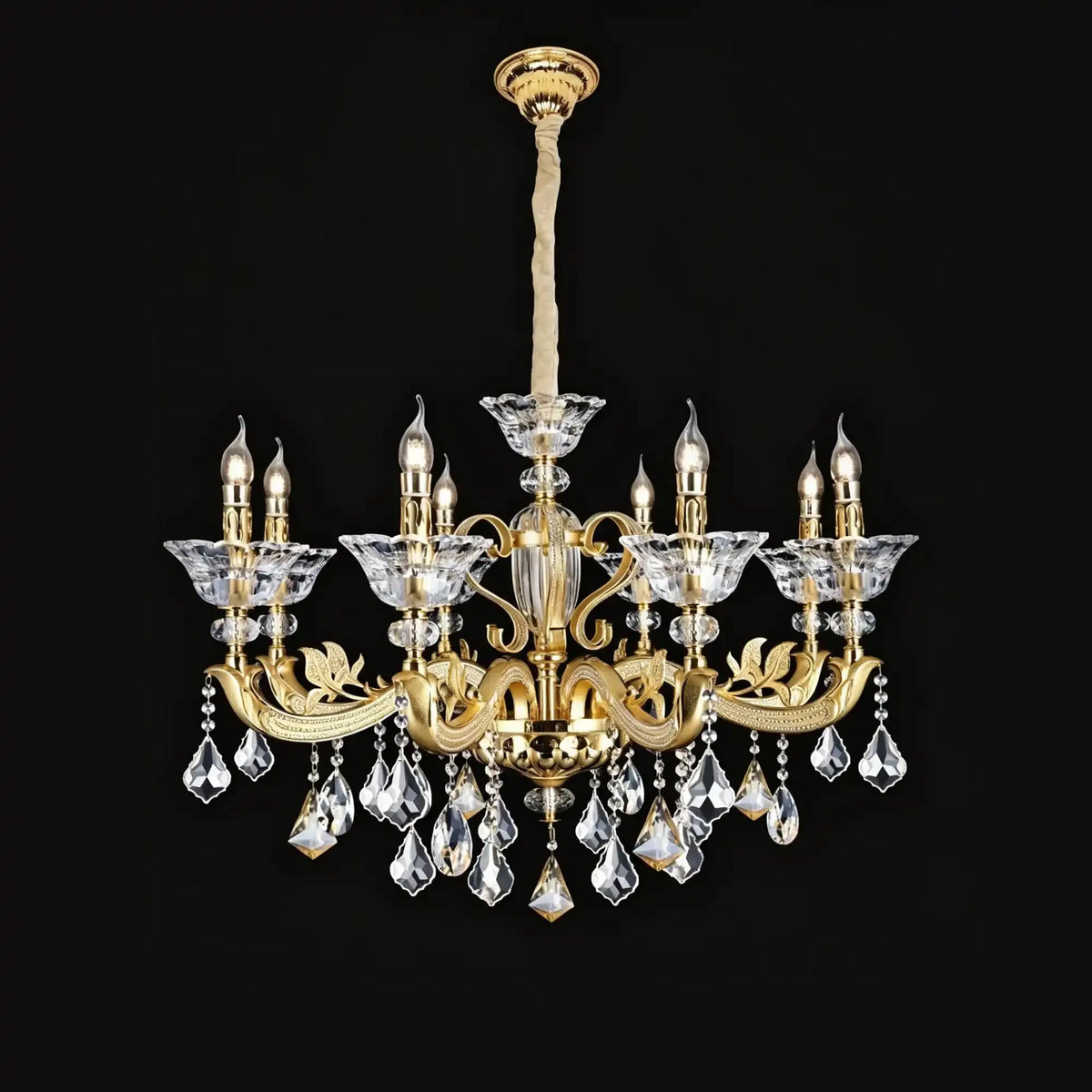 Eternal Baroque Revival Chandelier Series with Diamond - Inspired Crystal - Studded Light Arms - 8 Lights/D35.04"*H25.59"(D89cm*H65cm)Warm Lightlampmodern