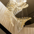 European Style Spiral Glass Chandelier for Staircase/Foyer/Hotel/Villa - lampmodern