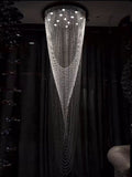 Extra Large Affordable Luxury Tiered Tassel Watefall Crystal Chandelier for Spiral Staircase/Villa/Hotel Lobby/Foyer - lampmodern