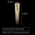 Extra Large Affordable Luxury Tiered Tassel Watefall Crystal Chandelier for Spiral Staircase/Villa/Hotel Lobby/Foyer - lampmodern