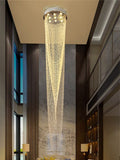 Extra Large Affordable Luxury Tiered Tassel Watefall Crystal Chandelier for Spiral Staircase/Villa/Hotel Lobby/Foyer - lampmodern