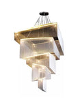 Extra Large Art Multi - tier Aluminum Chain Tassel Chandelier for High - Ceiling Room - lampmodern