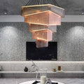 Extra Large Art Multi - tier Aluminum Chain Tassel Chandelier for High - Ceiling Room - lampmodern