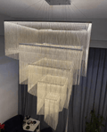 Extra Large Art Multi - tier Aluminum Chain Tassel Chandelier for High - Ceiling Room - lampmodern