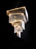 Extra Large Art Multi - tier Aluminum Chain Tassel Chandelier for High - Ceiling Room - lampmodern