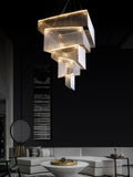 Extra Large Art Multi - tier Aluminum Chain Tassel Chandelier for High - Ceiling Room - lampmodern