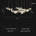 Extra Large Ceramics Twig White Flowers Chandelier Iron Tree Branch Pendant Light For Big Living/ Dining Room - lampmodern