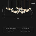 Extra Large Ceramics Twig White Flowers Chandelier Iron Tree Branch Pendant Light For Big Living/ Dining Room - lampmodern