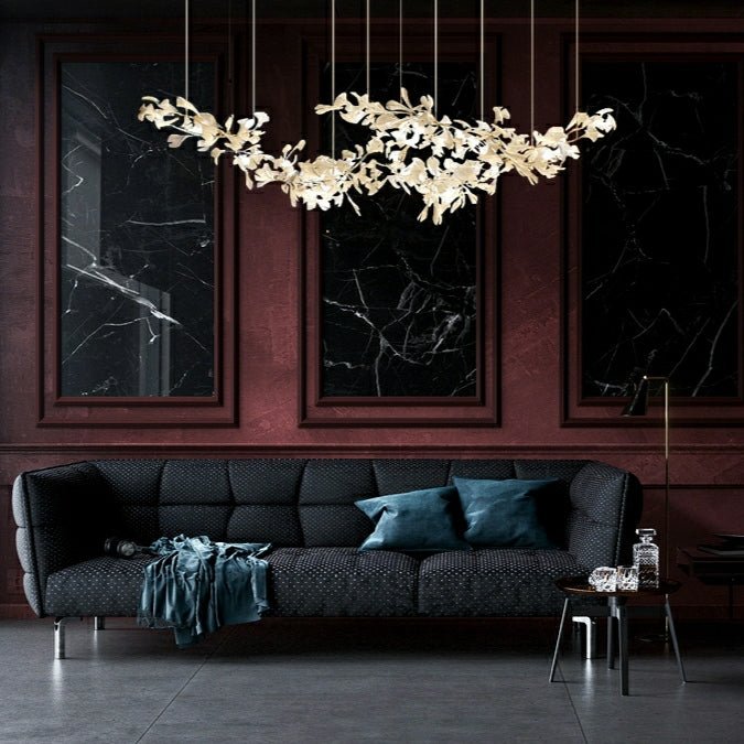 Extra Large Ceramics Twig White Flowers Chandelier Iron Tree Branch Pendant Light For Big Living/ Dining Room - lampmodern