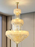 Extra Large Crystal Feather Style Chandelier Long Foyer Staircase Ceiling Lighting Fixture For Living Room - lampmodern