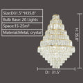 Extra Large Decorative Crystal Chandelier Foyer Hall Ceiling Light Fixture For Staircase In Gold/ Chrome - lampmodern