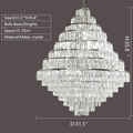 Extra Large Decorative Crystal Chandelier Foyer Hall Ceiling Light Fixture For Staircase In Gold/ Chrome - lampmodern
