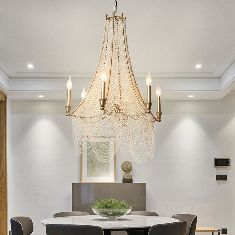 Extra Large European Crystal Beaded Chandelier Candle Light for Stairs / Duplex / Villa - lampmodern