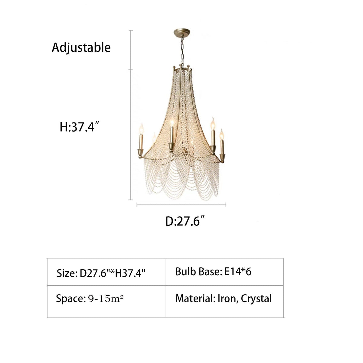 Extra Large European Crystal Beaded Chandelier Candle Light for Stairs / Duplex / Villa - lampmodern