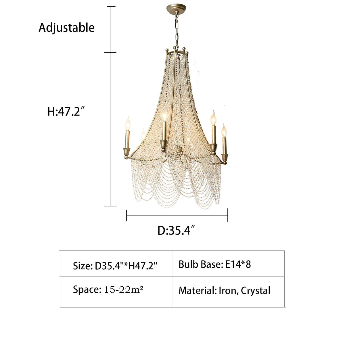 Extra Large European Crystal Beaded Chandelier Candle Light for Stairs / Duplex / Villa - lampmodern