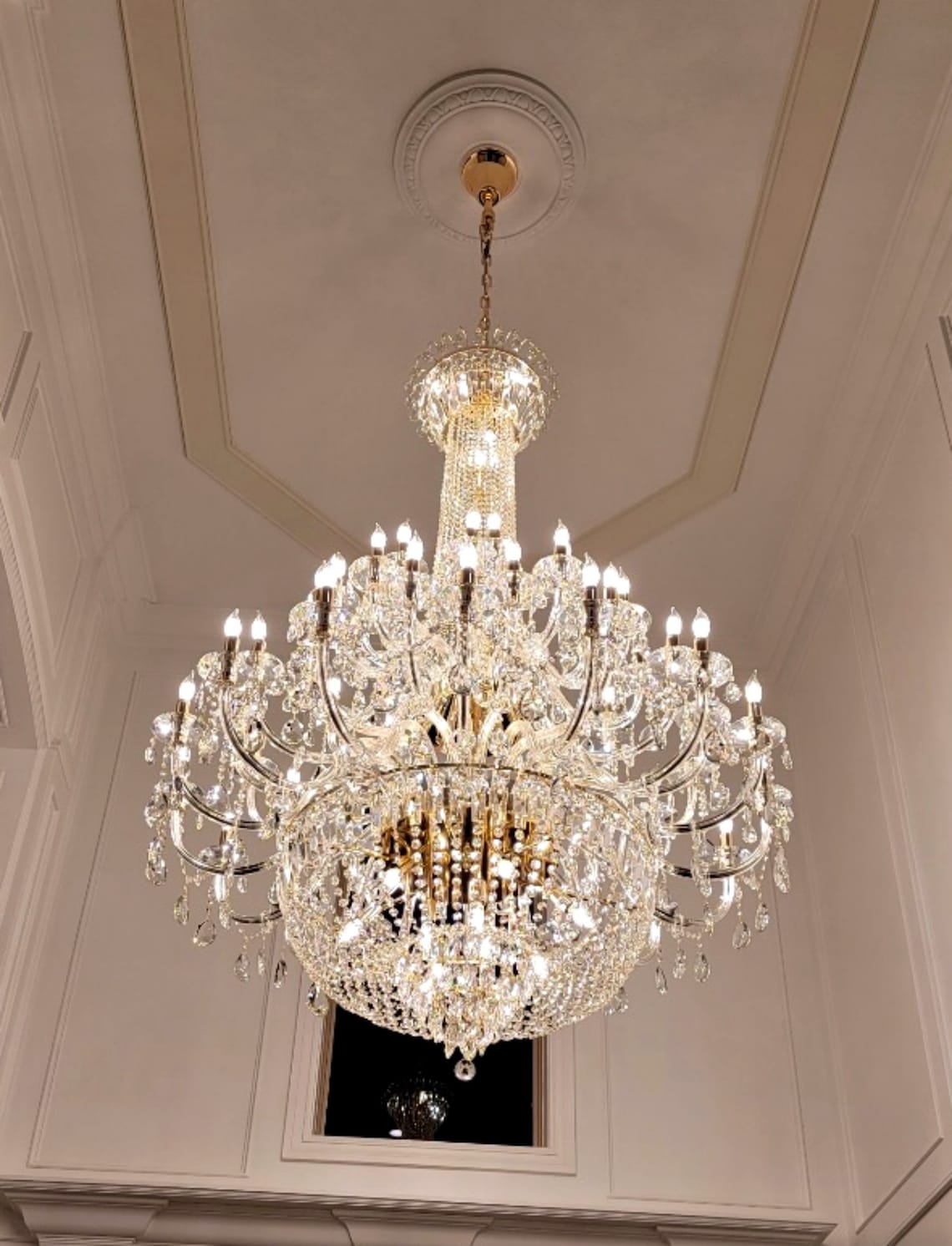 Extra Large European - style Multi - layers Candle Luxury Crystal Chandelier Gold Art Foyer/Staircase Decorative Light Fixture - lampmodern