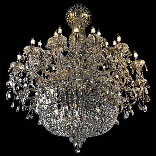 Extra Large European - style Multi - layers Candle Luxury Crystal Chandelier Gold Art Foyer/Staircase Decorative Light Fixture - lampmodern