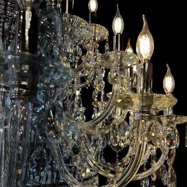 Extra Large European - style Multi - layers Candle Luxury Crystal Chandelier Gold Art Foyer/Staircase Decorative Light Fixture - lampmodern