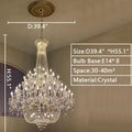 Extra Large European - style Multi - layers Candle Luxury Crystal Chandelier Gold Art Foyer/Staircase Decorative Light Fixture - lampmodern