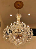 Extra Large European - style Multi - layers Candle Luxury Crystal Chandelier Gold Art Foyer/Staircase Decorative Light Fixture - lampmodern