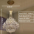 Extra Large European - style Multi - layers Candle Luxury Crystal Chandelier Gold Art Foyer/Staircase Decorative Light Fixture - lampmodern