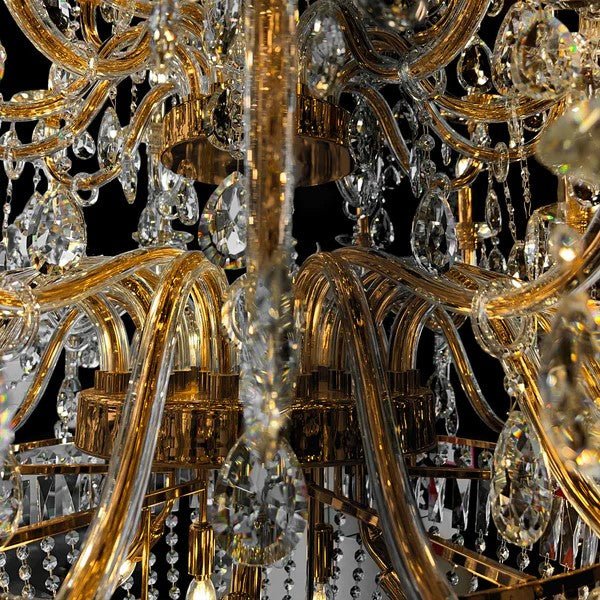 Extra Large European - style Multi - layers Candle Luxury Crystal Chandelier Gold Art Foyer/Staircase Decorative Light Fixture - lampmodern