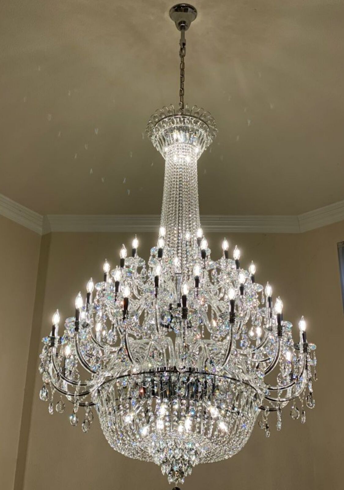 Extra Large European - style Multi - layers Candle Luxury Crystal Chandelier Gold Art Foyer/Staircase Decorative Light Fixture - lampmodern