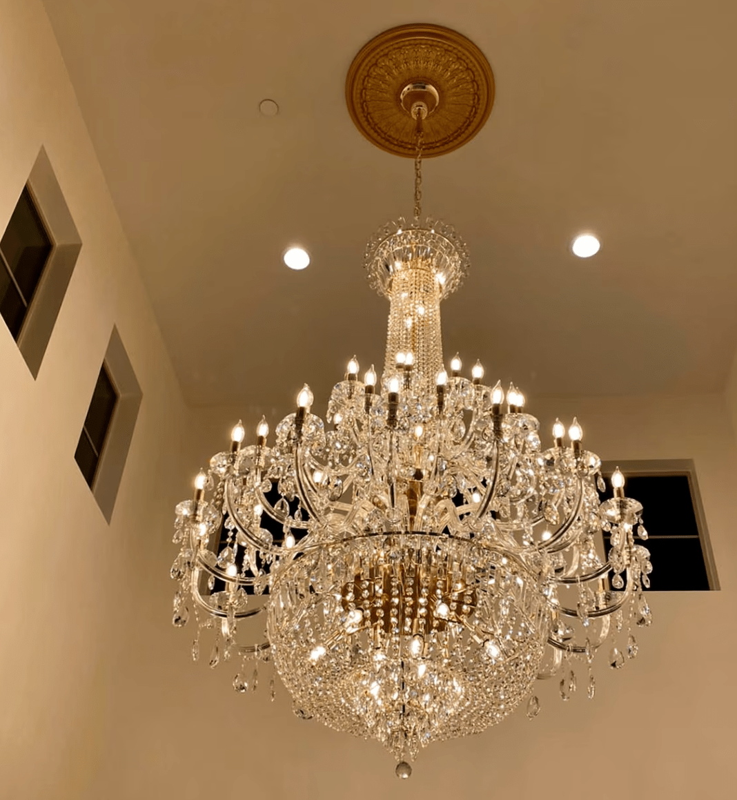 Extra Large European - style Multi - layers Candle Luxury Crystal Chandelier Gold Art Foyer/Staircase Decorative Light Fixture - lampmodern