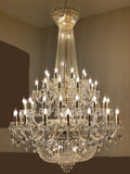 Extra Large European - style Multi - layers Candle Luxury Crystal Chandelier Gold Art Foyer/Staircase Decorative Light Fixture - lampmodern