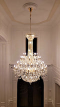 Extra Large European - style Multi - layers Candle Luxury Crystal Chandelier Gold Art Foyer/Staircase Decorative Light Fixture - lampmodern