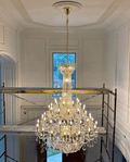 Extra Large European - style Multi - layers Candle Luxury Crystal Chandelier Gold Art Foyer/Staircase Decorative Light Fixture - lampmodern