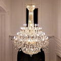 Extra Large European - style Multi - layers Candle Luxury Crystal Chandelier Gold Art Foyer/Staircase Decorative Light Fixture - lampmodern