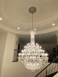 Extra Large European - style Multi - layers Candle Luxury Crystal Chandelier Gold Art Foyer/Staircase Decorative Light Fixture - lampmodern