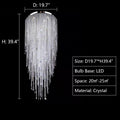 Extra Large Flush Mount Crystal Tassel Pendant Chandelier for Living Room/High - Ceiling Room/Foyer - lampmodern