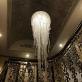 Extra Large Flush Mount Crystal Tassel Pendant Chandelier for Living Room/High - Ceiling Room/Foyer - lampmodern