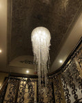 Extra Large Flush Mount Crystal Tassel Pendant Chandelier for Living Room/High - Ceiling Room/Foyer - lampmodern