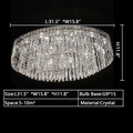 Extra Large Flush Mount Multi - tier Crystal Chandelier Modern Luxury Light Fixture For Living Room/Dining Room/Bedroom - lampmodern