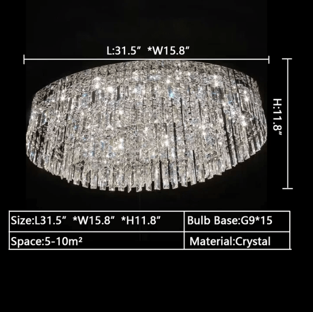 Extra Large Flush Mount Multi - tier Crystal Chandelier Modern Luxury Light Fixture For Living Room/Dining Room/Bedroom - lampmodern