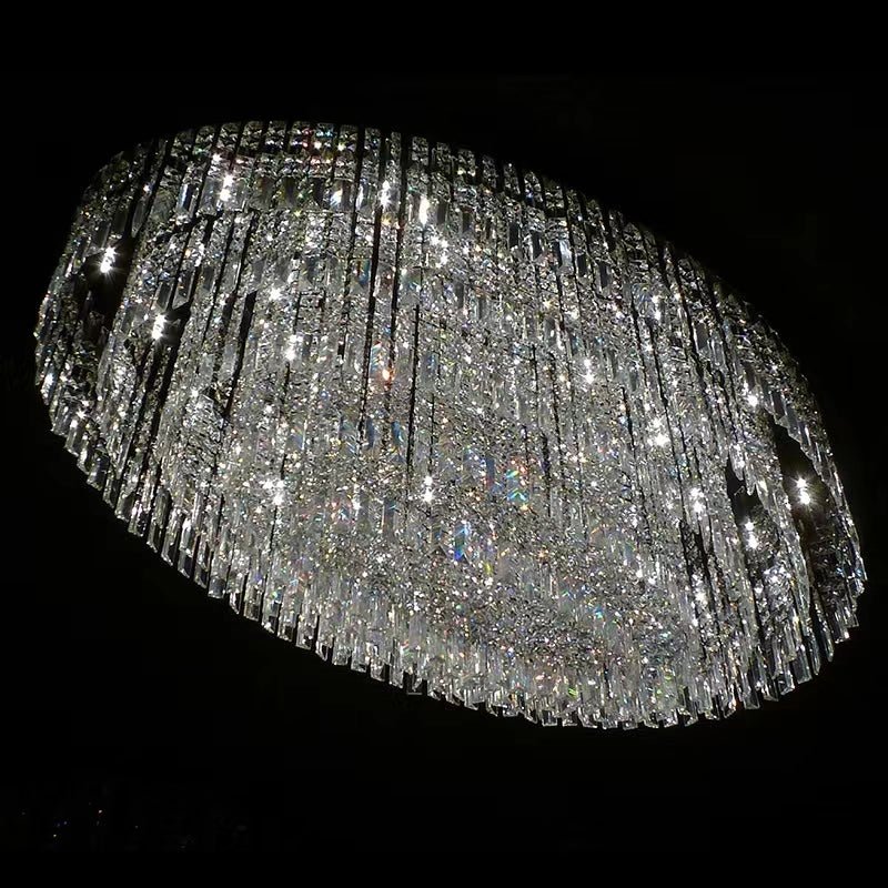 Extra Large Flush Mount Multi - tier Crystal Chandelier Modern Luxury Light Fixture For Living Room/Dining Room/Bedroom - lampmodern
