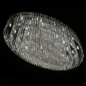 Extra Large Flush Mount Multi - tier Crystal Chandelier Modern Luxury Light Fixture For Living Room/Dining Room/Bedroom - lampmodern