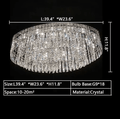 Extra Large Flush Mount Multi - tier Crystal Chandelier Modern Luxury Light Fixture For Living Room/Dining Room/Bedroom - lampmodern