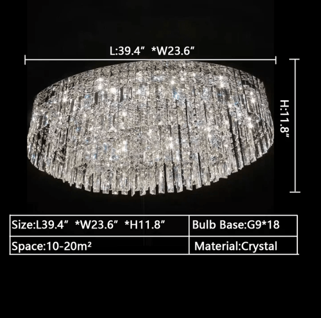 Extra Large Flush Mount Multi - tier Crystal Chandelier Modern Luxury Light Fixture For Living Room/Dining Room/Bedroom - lampmodern