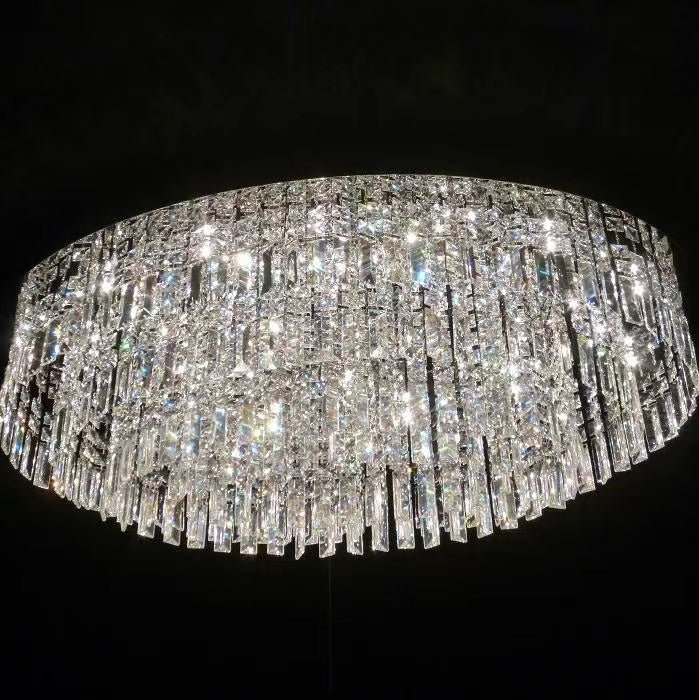 Extra Large Flush Mount Multi - tier Crystal Chandelier Modern Luxury Light Fixture For Living Room/Dining Room/Bedroom - lampmodern