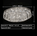 Extra Large Flush Mount Multi - tier Crystal Chandelier Modern Luxury Light Fixture For Living Room/Dining Room/Bedroom - lampmodern